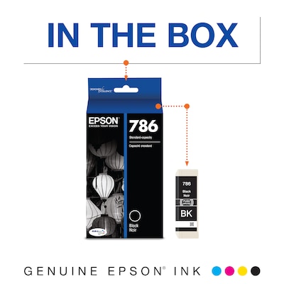 Epson T786 Black Standard Yield Ink Cartridge, Prints Up to 960 Pages (T786120-S)