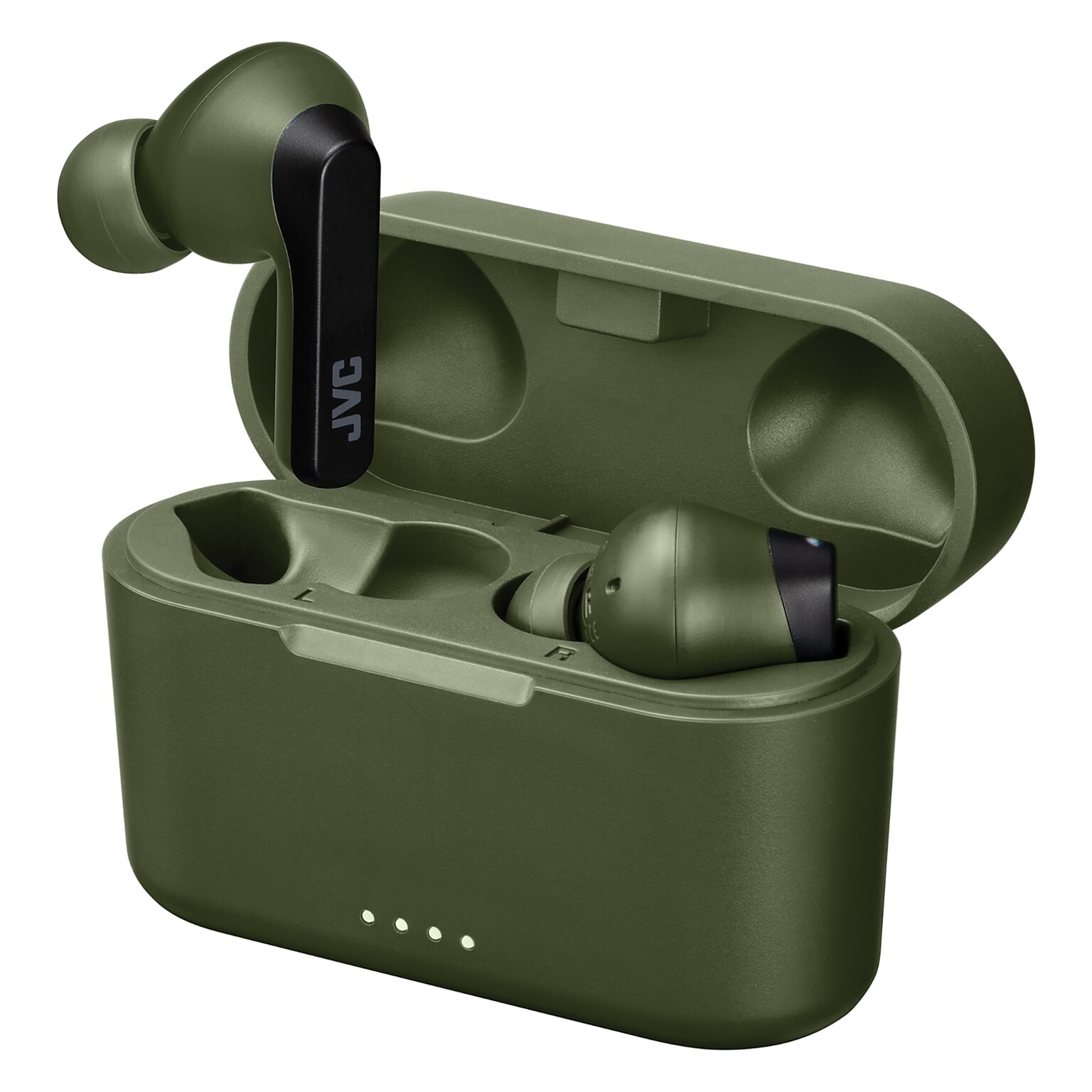 JVC RIPTIDZ True Wireless Earbuds with Charging Case, Bluetooth, Olive (HAA9TG)