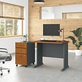 Bush Business Furniture Cubix 36W Desk with Mobile File Cabinet, Natural Cherry/Slate (SRA024NCSU)