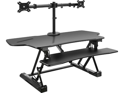 Mount-It! 47W Electric Adjustable Standing Desk Converter with Dual Monitor Mount and USB Charging