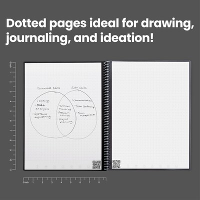 Rocketbook Core 1-Subject Smart Notebook, 8.5" x 11", Dotted, 32 Sheets, Blue (EVR-L-K-CDF)