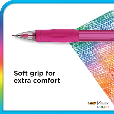 BIC Velocity Colored Lead Mechanical Pencils, #2 Hard Lead, 6/Pack (MV7CP61-AST)