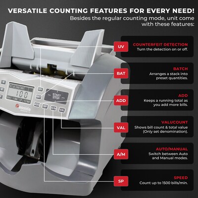 Cassida Advantec HD Bill Counters, Gray (75U)