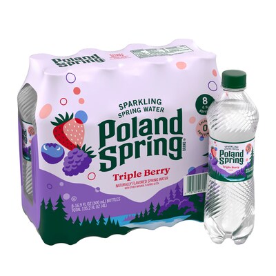 Poland Spring Triple Berry Sparkling Purified Water, 16.9 oz., 24/Carton (12349572)