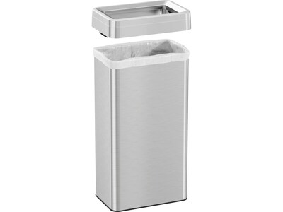 HLS Commercial Stainless Steel Trash Can with Open Lid, 21-Gallon, Silver (HLS21UOT)