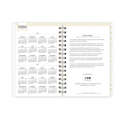 2026 Blue Sky Day Designer 5" x 8" Daily & Monthly Personal Planner, Rugby Stripe Navy Frosted (103623-26)