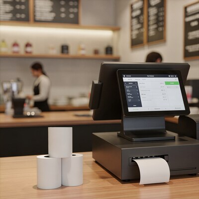 Staples 2 Part Carbonless Cash Register/POS Rolls, 3 x 90, 10 Rolls/Pack (28389/452173)