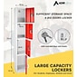 AdirOffice 72" 4-Tier Key Lock Red Steel Storage Locker, 4/Pack (629-204-RED-4PK)