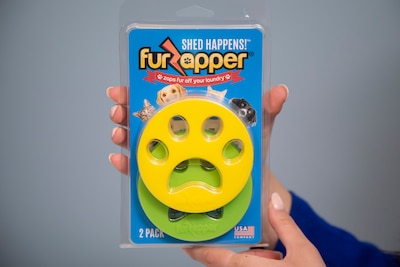 FurZapper Silicone Pet Hair Remover, Yellow/Green, 2/Pack (FZ17006)