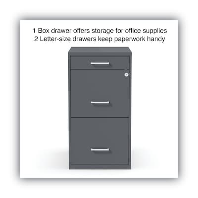 Alera® Soho 2 File-Drawer Vertical Standard File Cabinet, Letter Size, Lockable, 24.1H x 14W x 18