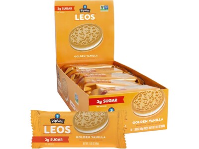 Rip Van Leos Golden Vanilla Sandwich Cookies, 1.69 oz., 10 Packs/Box (0016)