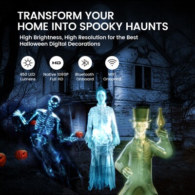 AAXA HP4 Halloween Wireless Portable LCD Home Theater Projector, Orange (HP-400-00)