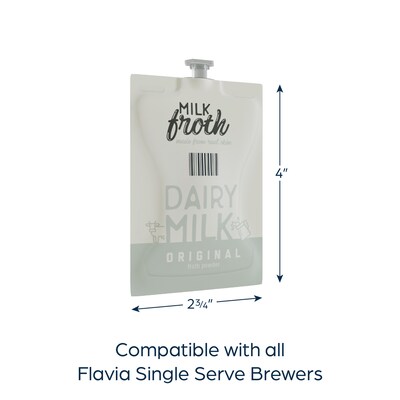 Alterra Flavia Real Milk Froth Freshpacks, Original Whole Milk, 0.46 oz., 72/Carton (MDR12475)