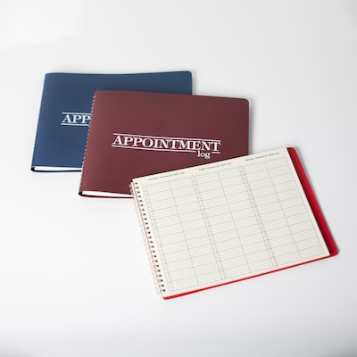 2026 Medical Arts Press® 8 1/2" x 11" 2 Column Daily Appointment Log, Maroon (3109426)