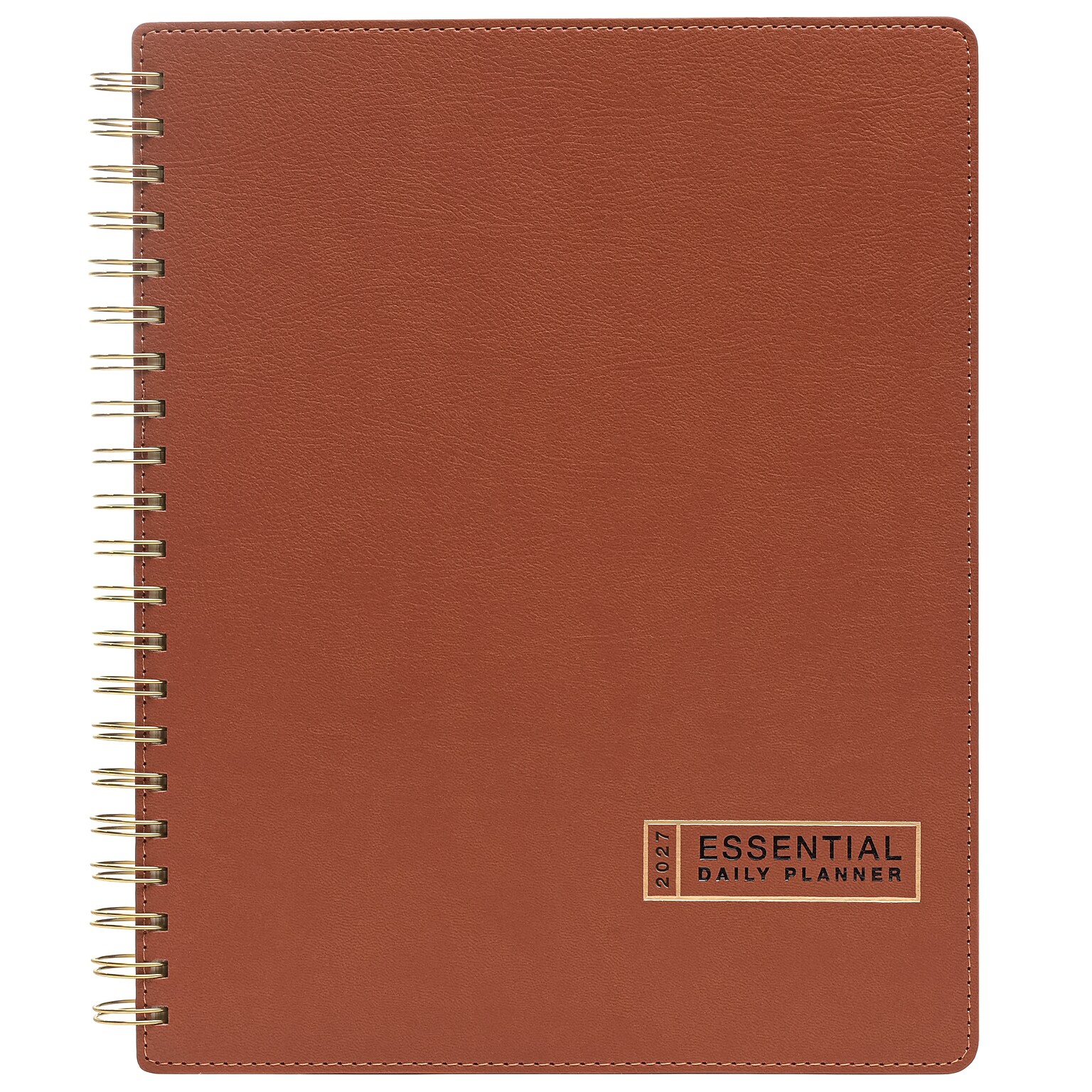2027 Excello Brands Essential 8.5 x 11 Weekly & Monthly Planner, Poly Cover, Brown (ORY27-ESN811-LT)