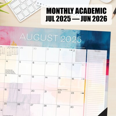 2025-2026 Willow Creek Abstract Art 22" x 17" Academic Monthly Desk Pad Calendar (56974)