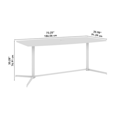 Bush Business Furniture 72"W x 36"D Boat Shaped Conference Table, Black Walnut/Cool Gray Metallic (99TBM72BWSVK)