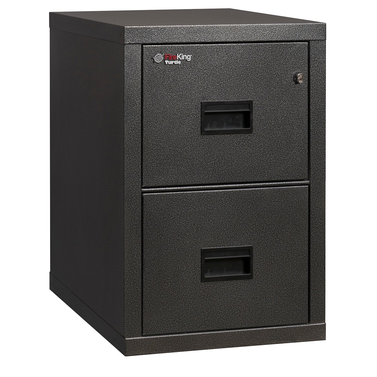 FireKing Turtle 22 2-Drawer Vertical File Cabinet with Lock, Fire & Water Resistant, Letter/Legal, Black (2R1822-CBL)