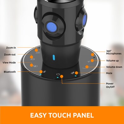 Toucan Video Conference System 360:  360 Degree Panoramic Camera, Conference Speaker, Black (TCSS360KU)