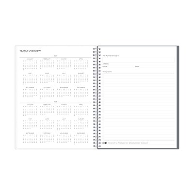 2027 Blue Sky Zenra 8.5" x 11" Calendar Year Monthly Planner, Plastic Cover, Gray (161837)