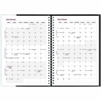 Brownline Pre-Vu Weekly Planner, Transparent Section, English, Black (CB920.BLK) (REDCB920BLK)