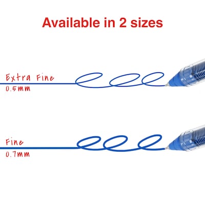Staples Optiflow+ Rollerball Pens, Fine Point, 0.7mm, Blue Ink, Dozen (ST63317)