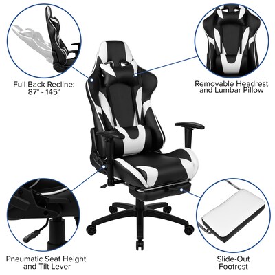 Flash Furniture X30 Ergonomic LeatherSoft Swivel Gaming Chair, Black (CH187230BK)