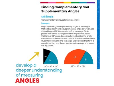 hand2mind Rainbow Angle Circles, 36 Pieces/Pack (91486)