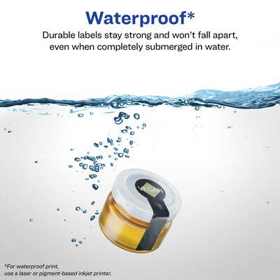 Avery Laser/Inkjet Decorative Edge Waterproof Multipurpose Labels, 4  x 1.5, White, 800/Box (94116)