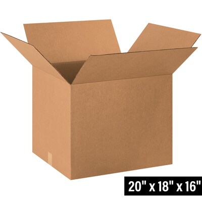 20 x 18 x 16 Shipping Boxes, 32 ECT, Brown, 10/Bundle (201816)