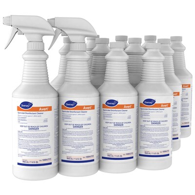 Dymon Avert Cleaner Disinfectant, Chlorine, 32 oz., 12/Carton (100842725)
