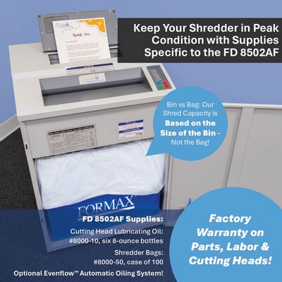 Formax OnSite FD 8502AF 24-Sheet AutoFeed Cross-Cut Commercial Shredder (FD8502AF)