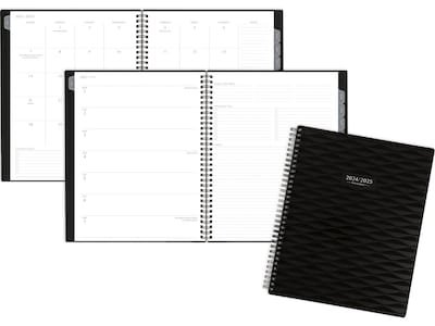 2024-2025 AT-A-GLANCE Elevation 8.5" x 11" Academic Weekly & Monthly Planner, Poly Cover, Black (75-959P-05-25)