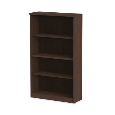 Alera Valencia Series Bookcase, Four-Shelf, 31 3/4w X 14d X 55h, Espresso (ALEVA635632ES)