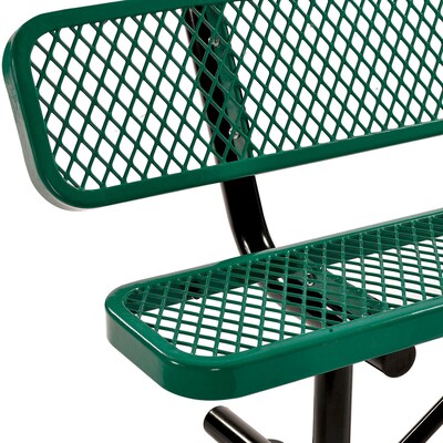 Global Industrial 8' Outdoor Steel Bench w/ Backrest, Expanded Metal, Green (277155GN)