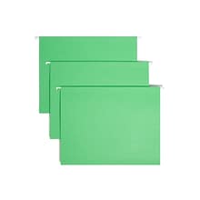 Smead Hanging File Folders, 1/5-Cut Adjustable Tab, Letter Size, Green, 25/Box (64061)