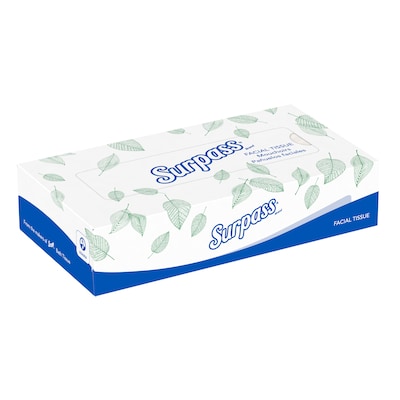 Surpass Standard Facial Tissue, 2-Ply, 100 Sheets/Box, 30 Boxes/Pack (21340)