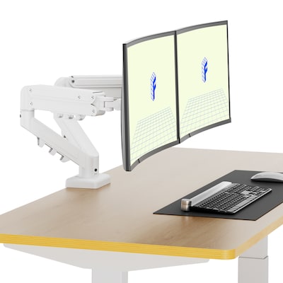 FlexiSpot MA1 Adjustable Dual Arms, Up to 32 Monitors, White (MA1W-D-DP)