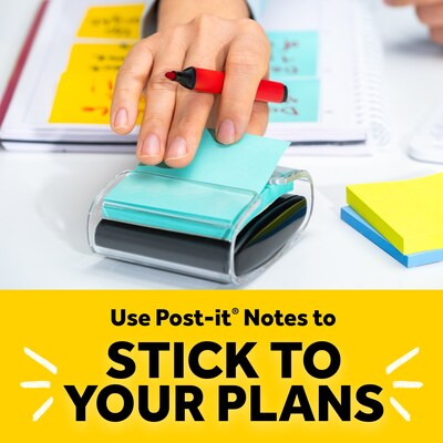 Post-it Pop-Up Notes Dispenser for 3" x 3" Notes, Black/Clear (WD-330-BK)