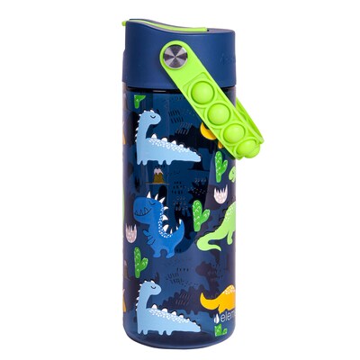 Elemental Splash Pop Plastic Water Bottle, 18 oz., Dinosaur Navy (EMLETR18DNN12P)