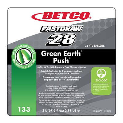 Betco Probiotic Solutions Push Drain Maintainer/Odor Eliminator, Mint Scent, 67.6 Oz., 4/Carton (1334700)