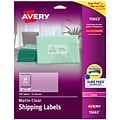 Avery Easy Peel Laser Shipping Labels, 2 x 4, Clear, 10 Labels/Sheet, 10 Sheets/Pack (15663)