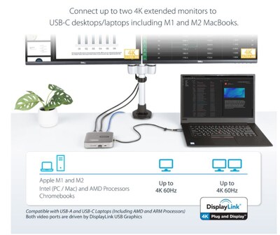 StarTech Universal Docking Station for Laptops (102B-USBC-MULTIPORT)