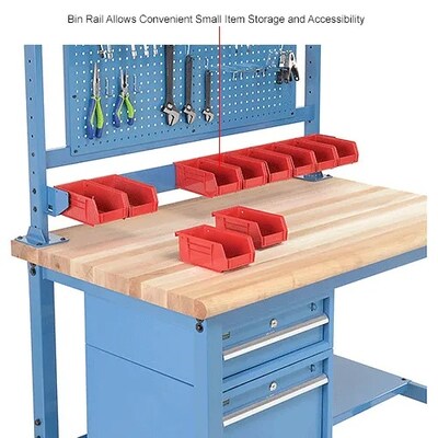 Global Industrial Production Workbench, 60"W x 30"D, Maple Safety Edge, Blue (319311BL)