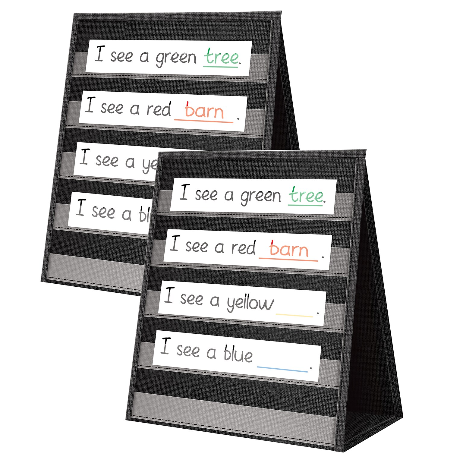 Teacher Created Resources Black Desktop Pocket Chart, 15-1/2 x 12, Pack of 2 (TCR20374-2)