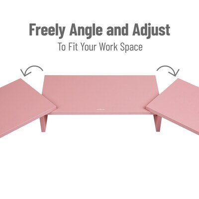 Mind Reader Adjustable Dual Monitor Stand, Up to 44 lbs., Pink (MDFMOND-PNK)