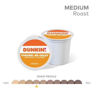 Dunkin' Caramel Me Crazy Coffee, Keurig K-Cup Pod, Medium Roast, 88/Carton (5000364900CT)