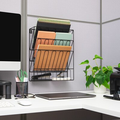 Mind Reader Metal Front Loading Letter Tray, Letter Size, Black (MAGMWIRE-BLK)