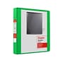 Staples® Standard 1.5" 3 Ring View Binder with D-Rings, Green (58652)