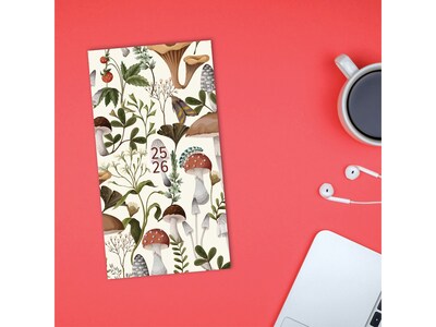 2025-2026 Willow Creek Woodland Mushroom 3.5" x 6.5" Monthly Planner, Paper Cover, Multicolor (47149)